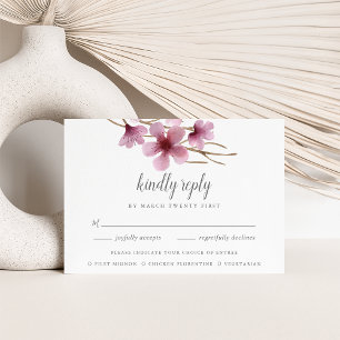 Watercolor Cherry Blossoms Meal Choice RSVP