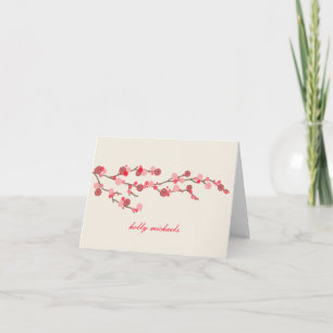 Watercolor Cherry Blossoms Personalised Notecards