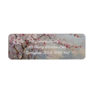 Watercolor Cherry Blossoms Return Address Label