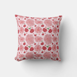 Watercolor Cherry floral pattern Cushion