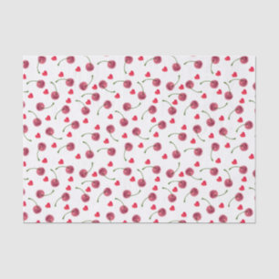 Watercolor Cherry Heart Tissue Paper