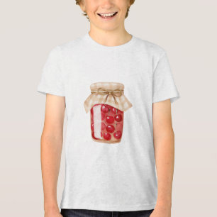 Watercolor Cherry Jam Jar Illustration Tri-Blend Shirt