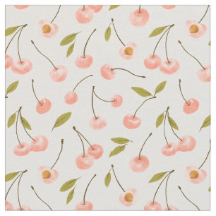 Watercolor Cherry Pattern Fabric