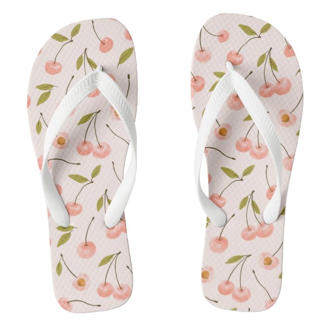Watercolor Cherry Pattern Jandals (Footbed)