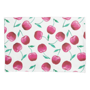Watercolor Cherry Pattern Pillowcase
