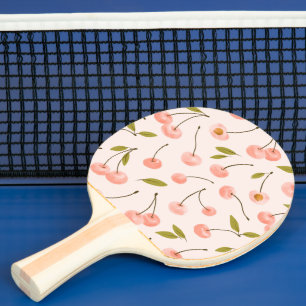 Watercolor Cherry Pattern Ping Pong Paddle