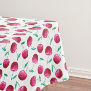 Watercolor Cherry Pattern Tablecloth