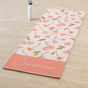 Watercolor Cherry Pattern Yoga Mat