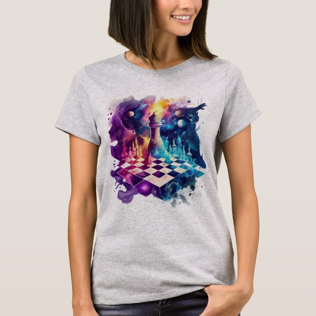 Watercolor Chess Piece Board T-Shirt (Front)
