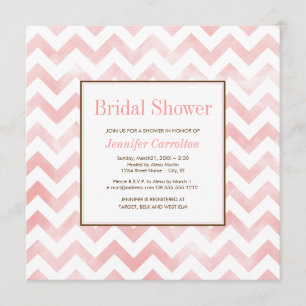 Watercolor Chevron Bridal Shower Invitation (pink)