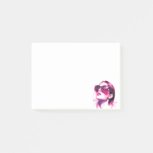 Watercolor Chic Glam Fashion Woman Portrait Post-it Notes