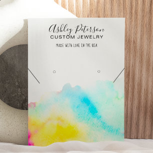Watercolor chic jewelry earring necklace display