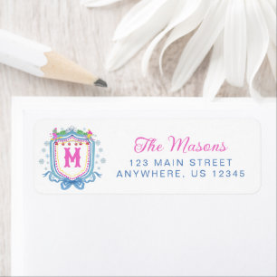 Watercolor Chic Ski Monogram Crest