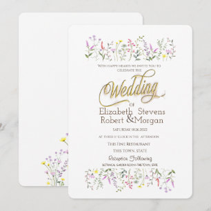 Watercolor Chic Wildflower Wedding  Invitation