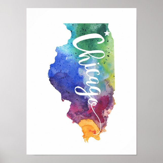 Watercolor Chicago Poster (Front)