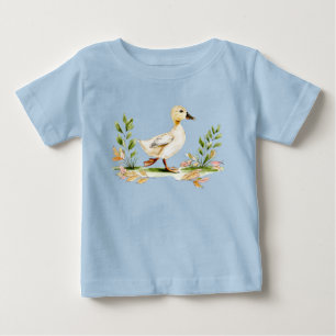 Watercolor Chick With Four-Leaf Clover Baby T-Shirt