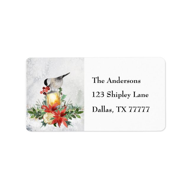 Watercolor Chickadee Address Label (Front)