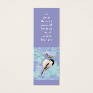 Watercolor Chickadee Bird Scripture Bible Bookmark