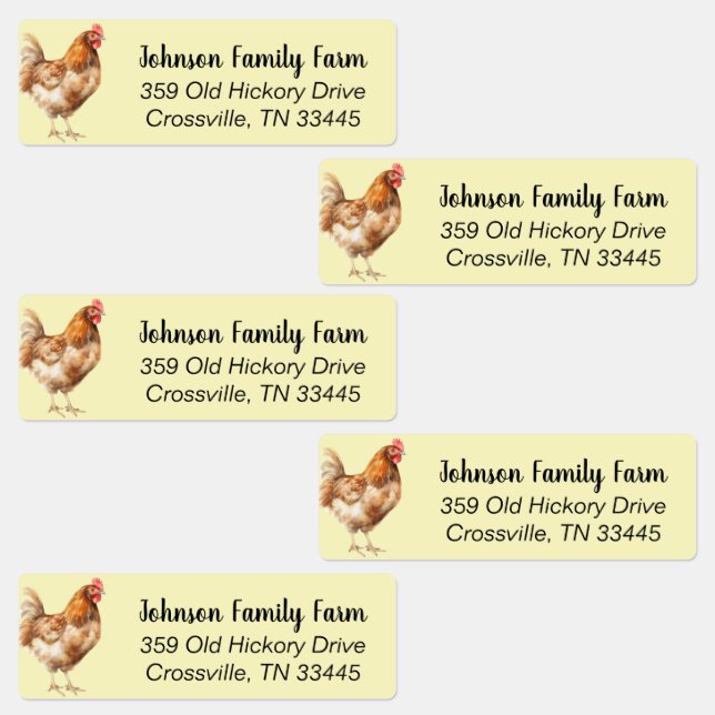 Watercolor Chicken Custom Labels (Group)