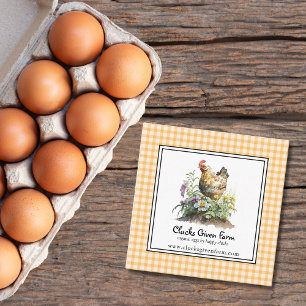 Watercolor Chicken Farm Fresh Eggs Square Business Card