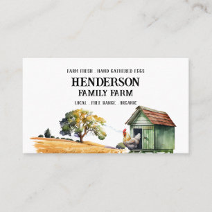 Watercolor Chicken Farm Standard Card 