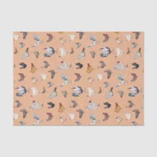 Watercolor Chicken Print Rose Gold Tissue Paper
