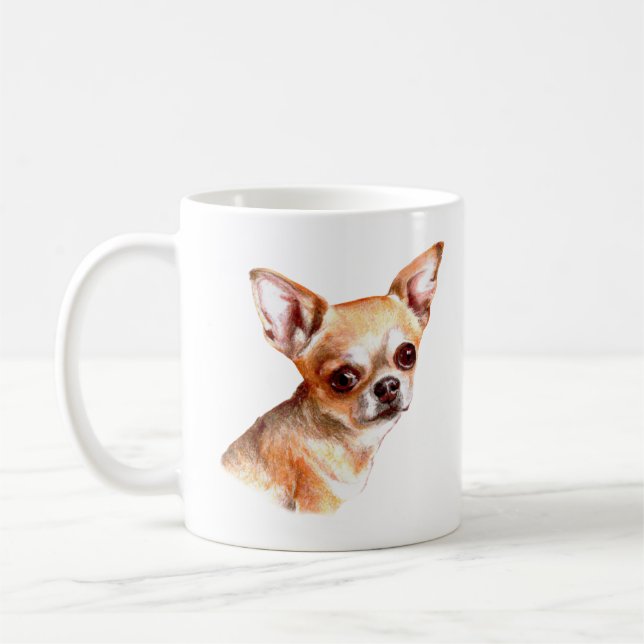 Watercolor Chihuahua Coffee Mug (Left)
