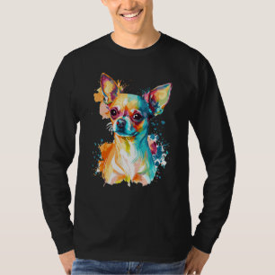 Watercolor Chihuahua Cute Colorful Pet Dog T-Shirt