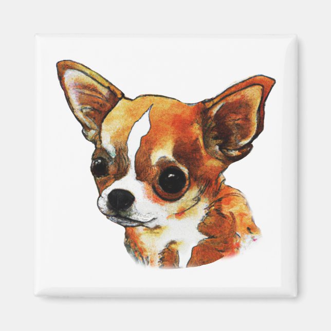 Watercolor Chihuahua Magnet (Front)