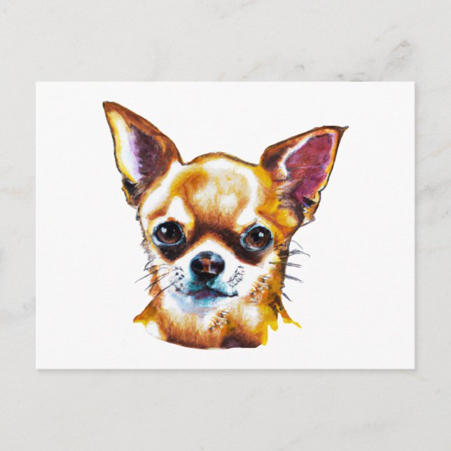 Watercolor Chihuahua Postcard (Front)