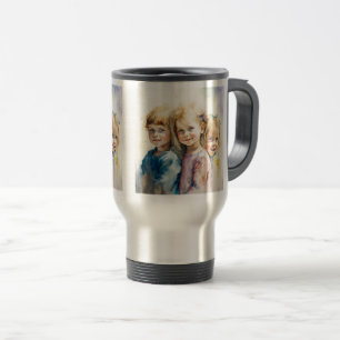 Watercolor Children Travel/Commuter Mug, 15 oz Travel Mug