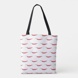 Watercolor Chilies Tote Bag