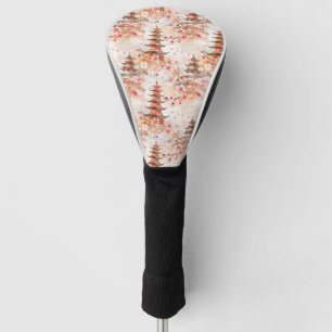 Watercolor Chinese Pagoda with Cherry Blossoms Golf Head Cover