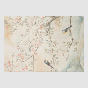 Watercolor Chinoiserie Birds and Blossoms Tissue Paper