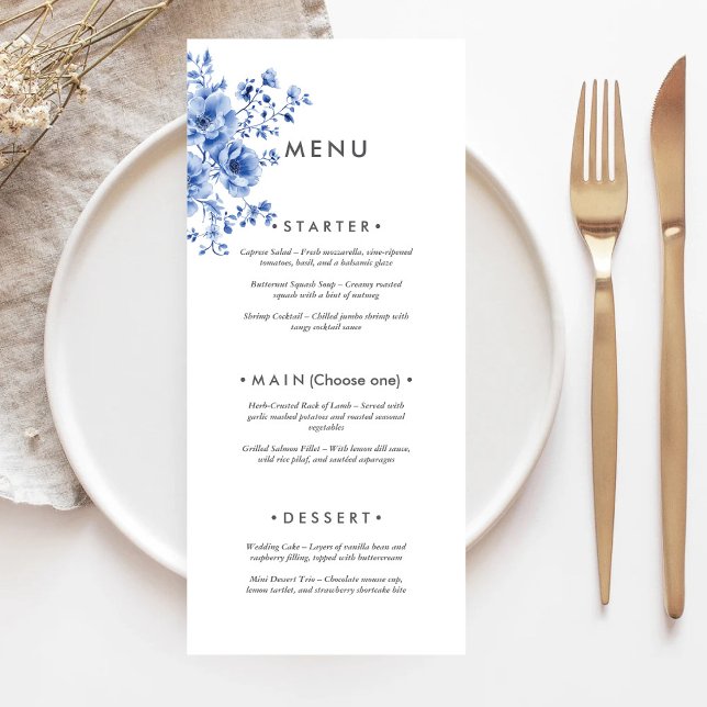 Watercolor Chinoiserie Floral Menu (Creator Uploaded)