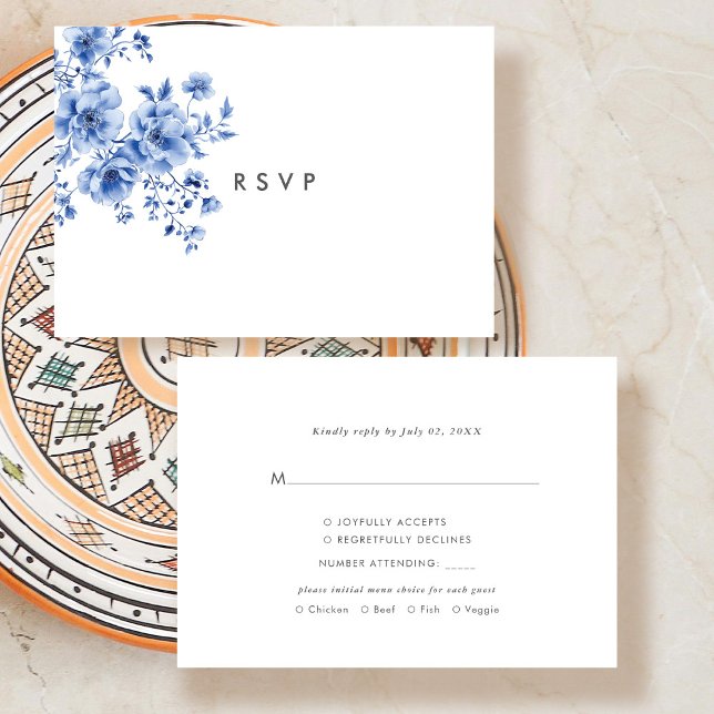 Watercolor Chinoiserie Floral RSVP Response Card (Creator Uploaded)
