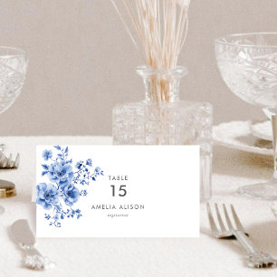 Watercolor Chinoiserie Folded Table Place Card