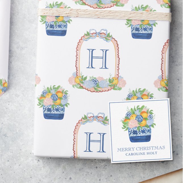 Watercolor Chinoiserie Mandarins Christmas Gift Card (Creator Uploaded)