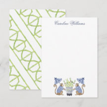 Watercolor Chinoiserie Monkeys Personalised