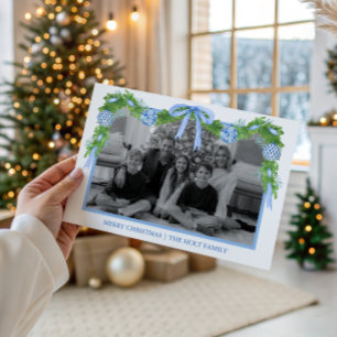 Watercolor Chinoiserie Ornaments Garland Christmas Holiday Card