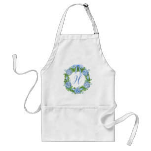 Watercolor Chinoiserie Wreath Christmas Standard Apron