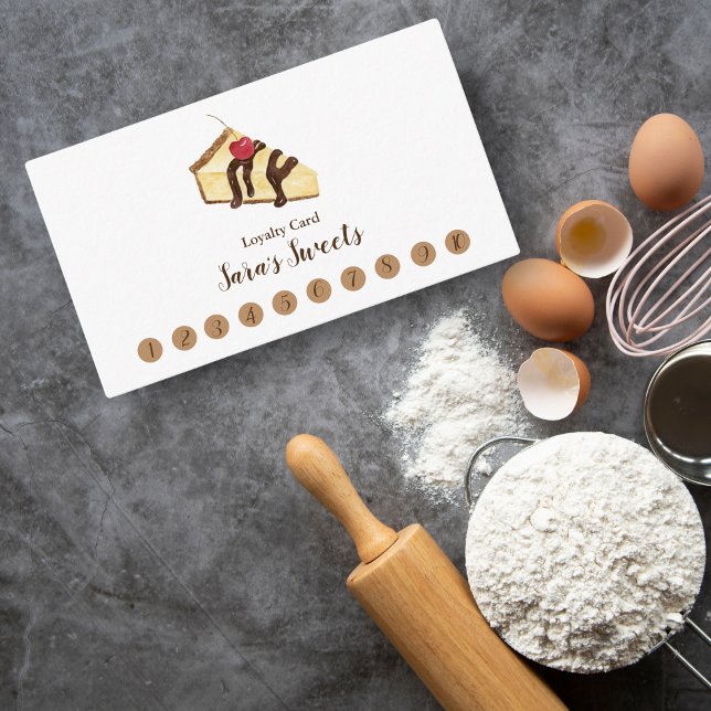 Watercolor Chocolate Cheesecake  Loyalty Card (Indulge in loyalty rewards with our Watercolor Chocolate Cheesecake Loyalty Card!)