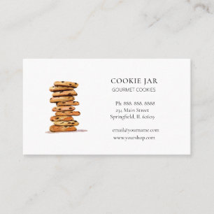 Watercolor Chocolate chip cookie Bakery Business Business Card