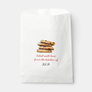 Watercolor chocolate chip cookie favour bags