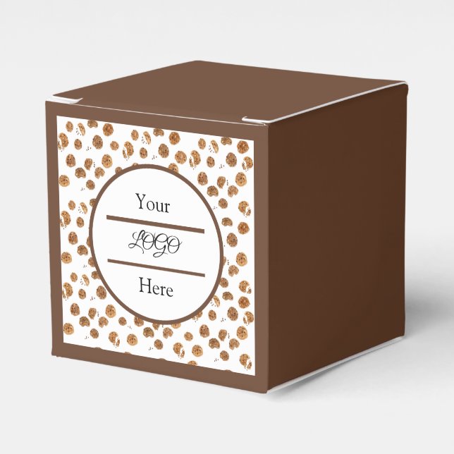 Watercolor Chocolate Chips Cookies Bakery LOGO Favour Box (Front Side)