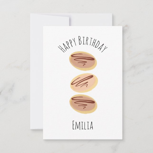 Watercolor Chocolate Cookies Birthday Card (Front)