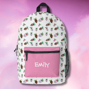 Watercolor Chocolate Covered Strawberries  Printed Backpack