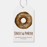 Watercolor Chocolate Doughnut Sweet Sixteen Thank 