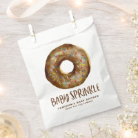 Watercolor Chocolate Glazed Doughnut Baby Sprinkle