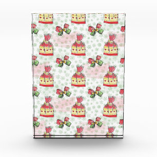 Watercolor christmas bag of sweets photo block
